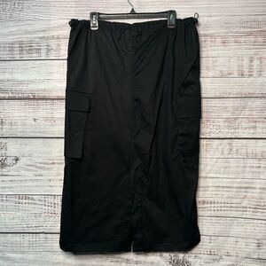 Orange Kiss Essentials Cargo Midi Skirt‎ Black Small Drawcord Adjustable